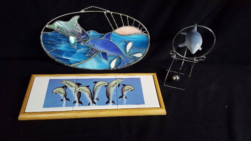 lot 160 image: Stained Glass Dolphin