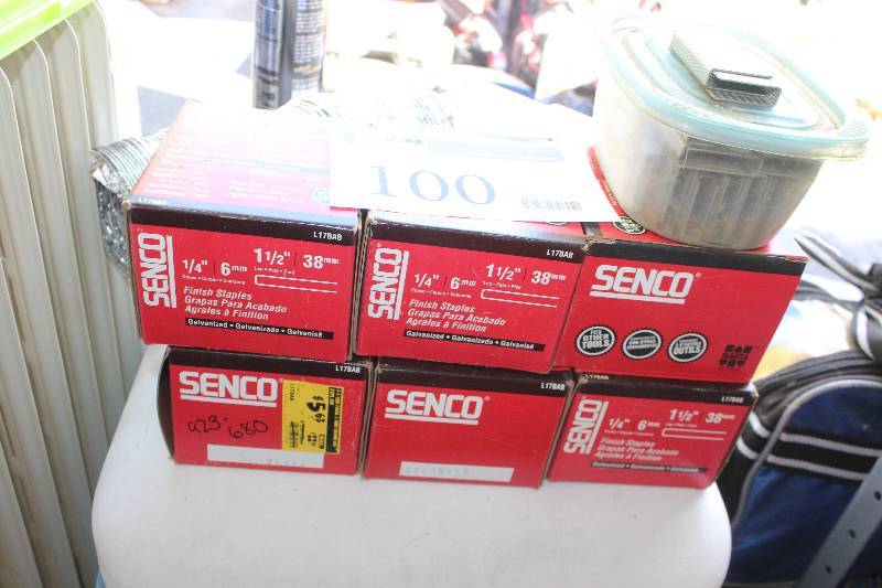 lot 100 image: Lot of (6) Boxes of Senco 14in. Finish Staples