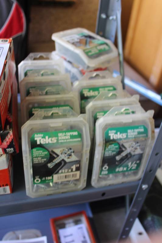 lot 110 image: Lot of (10) Boxes of Buildex Teks Screws Includes #12x1in., #8x12in., #14x2-12in.