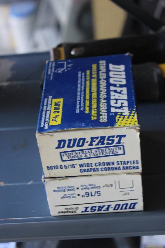 lot 102 image: Lot of (2) Boxes of Duo Fast 516in. Wide Crown Staples