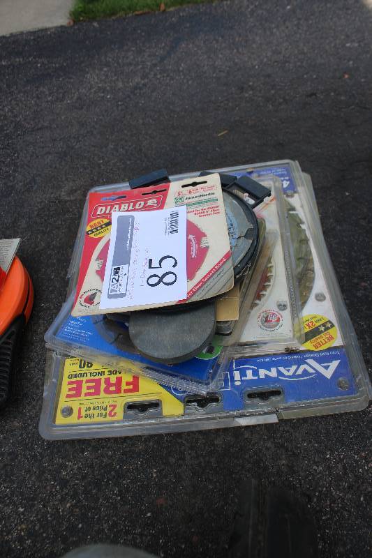 lot 85 image: Lot of (15) Power Tools Accessories Includes 1-Dado Blade Set, 14-Circular Saw Blades From 5-12in.