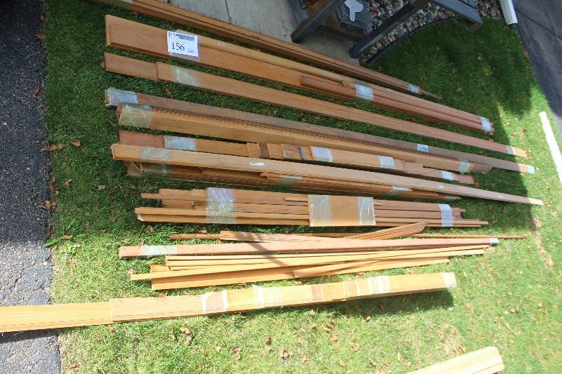 lot 156 image: Stained Oak Wood Trim, Railing, Casing, Crown Moulding