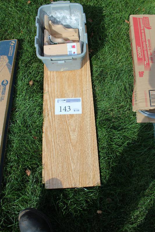 lot 143 image: Lot of (2) Wood Mantle Shelves w Supports