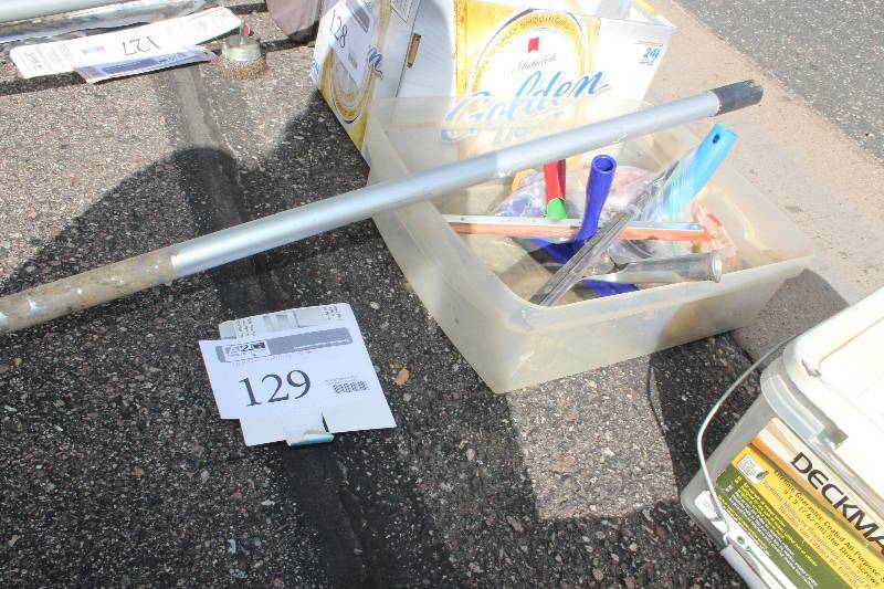 lot 129 image: Window Washing Equipment Includes Squeegee, Blades, Extension Poles