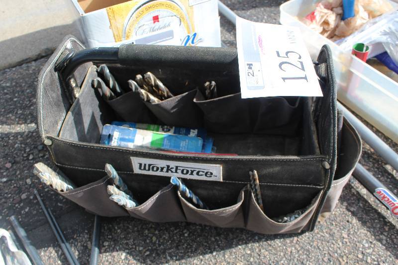 lot 125 image: Assorted Concrete Drill Bits w Workforce Carry Bag