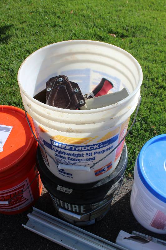 lot 206 image: Bucket Lot of Tape, Tape Dispensers