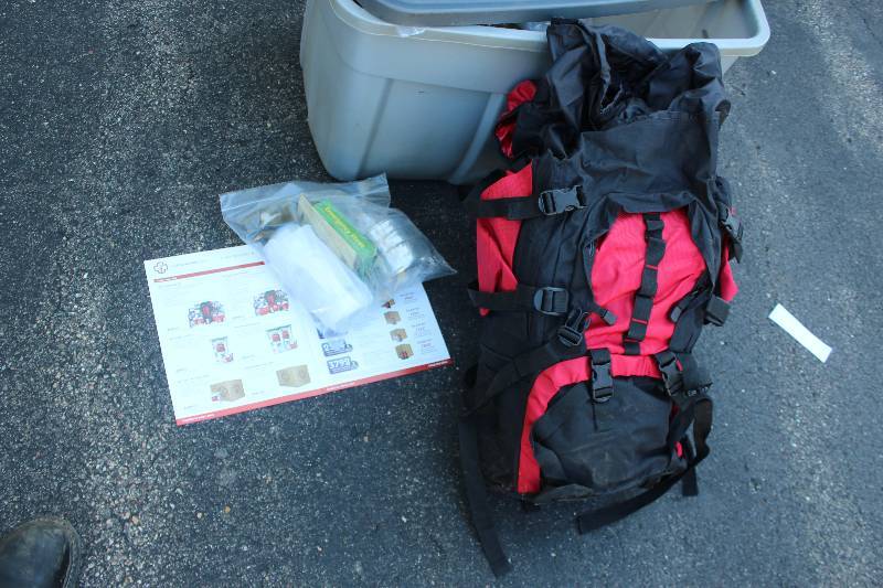 lot 2 image: The Essentials Kit w Lightweight Backpack, 2-Week Food Supply, Cooking tin, Heat Source, Matches, Water Bottle w Filtration