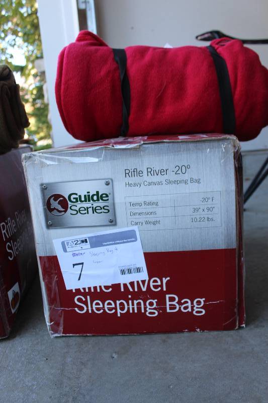 lot 7 image: Rifle River -20 Degree Heavy Canvas Sleeping Bag & Liner