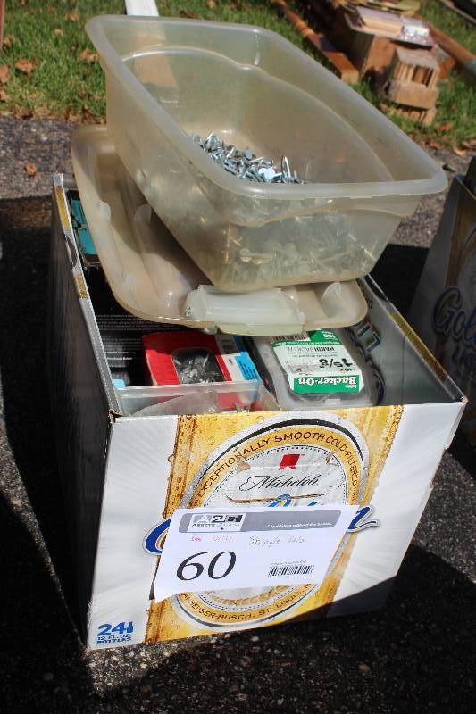 lot 60 image: Box Lot of 1.5in., 1.75in. Electro Galvanized Roofing Shingle Nails