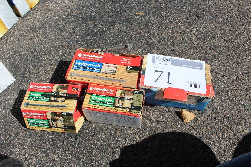 lot 71 image: Lot of (4) Box Lot of Timber Lok, Ledger Lok Bolts Includes 2-4in., 2-5in.