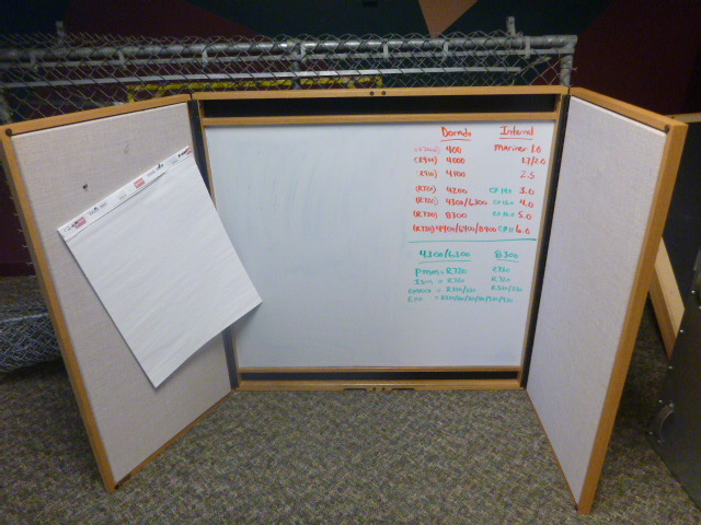 White Board In Oak Cabinet