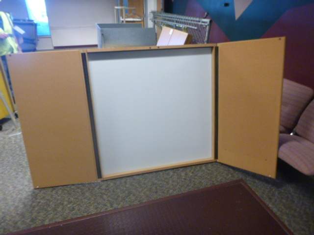 White Board In Oak Cabinet