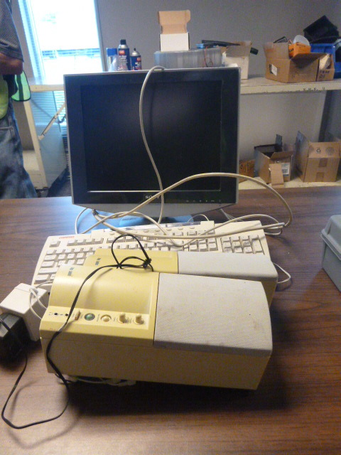 Computer Monitor, Speakers and Keyboard