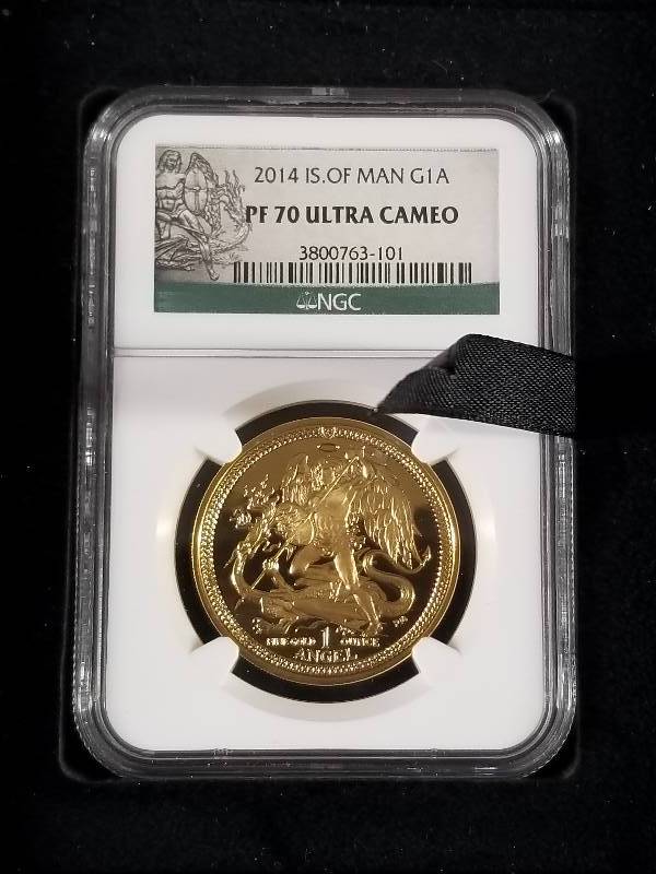 2014 1 oz GOLD Proof Angel Coin with COA in Display Case