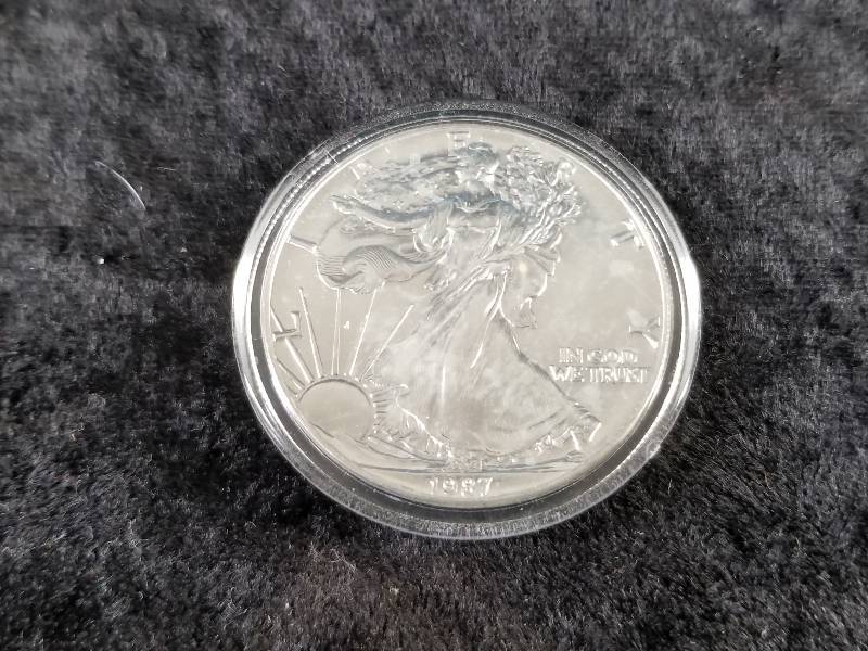 1987 $1 Walking Liberty, 1 oz Silver, BU