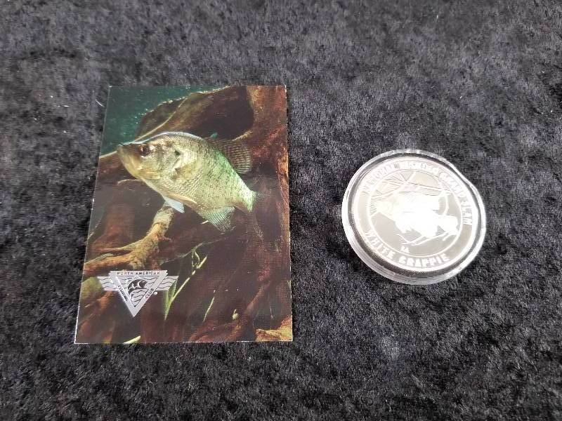 North American Fishing Club, 1oz Silver, BU - White Crappie  2014 Gold  American Eagle Coin Set, $100 Gold Union Coin, Curved Silver Pete Rose Coin  Set, Silver Olympic Coin Sets, Many