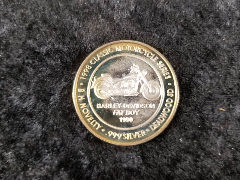 1998 Classic Motorcycle Series, 1 oz Silver - Harley Davidson Fatboy 1990