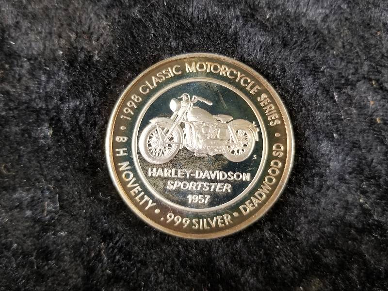 1998 Classic Motorcycle Series, 1 oz Silver - Harley Davidson Sportster 1957