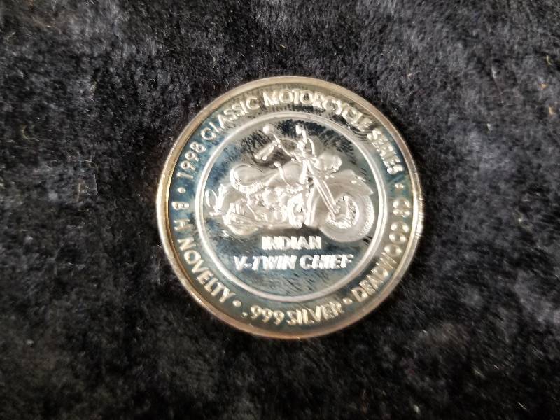 1998 Classic Motorcycle Series, 1 oz Silver - Indian V-Twin Chief