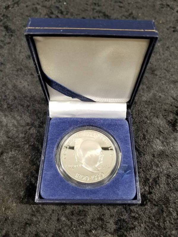 1890-1990 Eisenhower Centennial $1 Silver Coin
