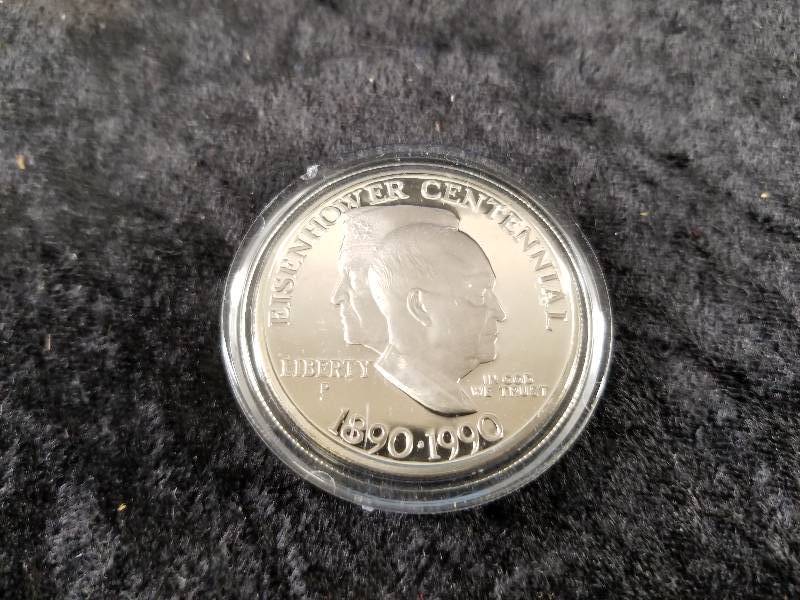 1890-1990 Eisenhower Centennial $1 Silver Coin