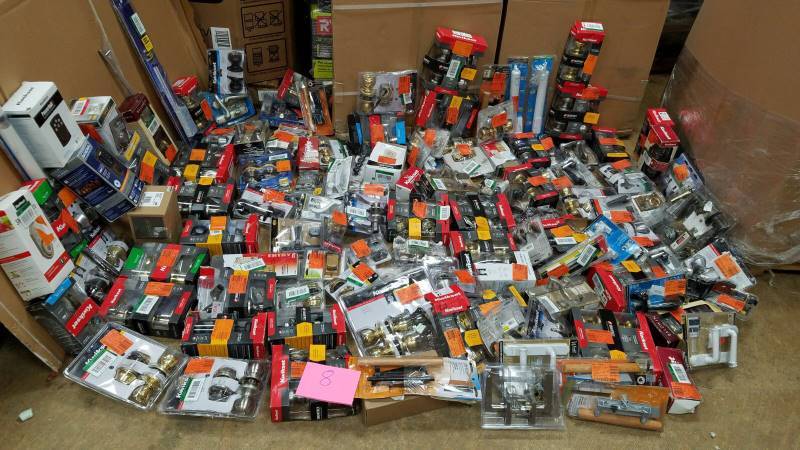 Pallet with assorted door locks some complete some missing pieces