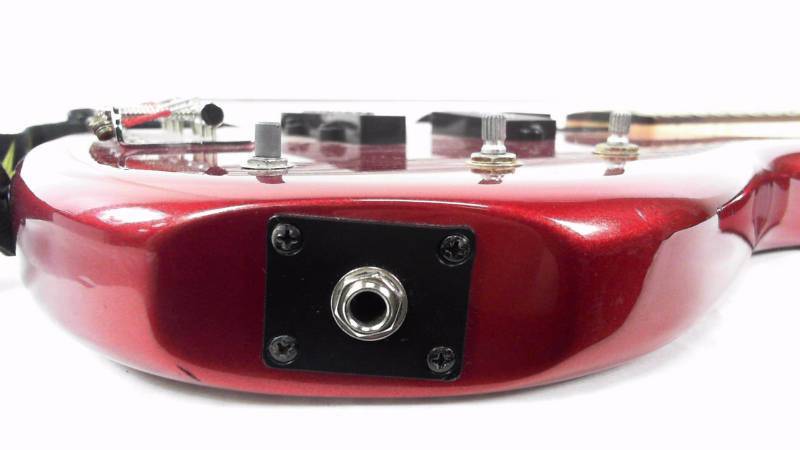 lot 632 image: FOR PARTS  REPAIR - Yamaha Red Bass Guitar - WARPED NECK, LOOSE INPUT, MISSING CONTROL KNOBS