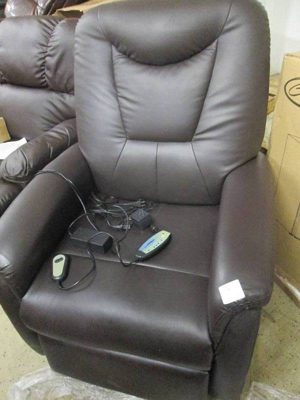 Dark Brown Massage Recliner open bo...