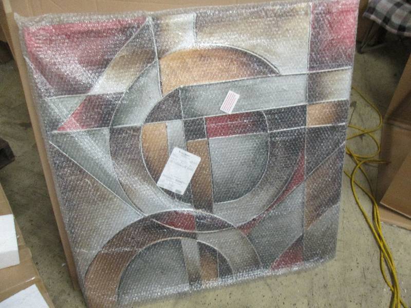 Hand-Painted Metallic Geometric Can...