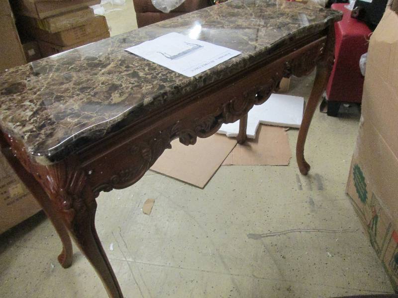 Hand-Carved Console Table open box ...
