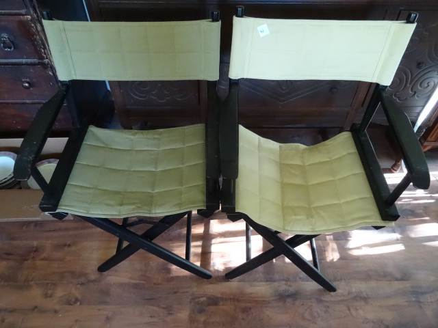 lot 41 image: Pair Of Fold Up Directors Chairs