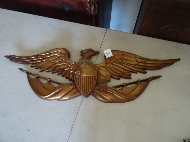 lot 50 image: Vintage Sexton Gold Metal Finish Eagle 27