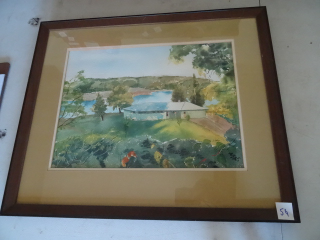 lot 54 image: Framed And Matted Water Color,