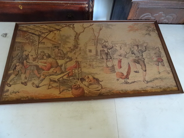 lot 62 image: Vintage Framed Tapestry 36 X 20