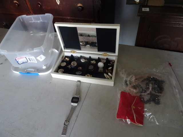 lot 94 image: Misc Necklaces, Earrings, Casio Watch