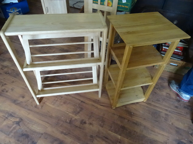 lot 135 image: Wood VHS Holder, SQ. Shelf Unit