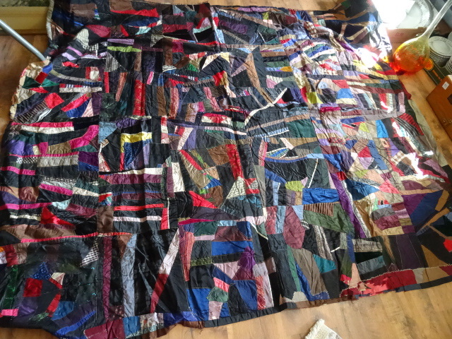 lot 143 image: Vintage Crazy Quilt 75 X 68