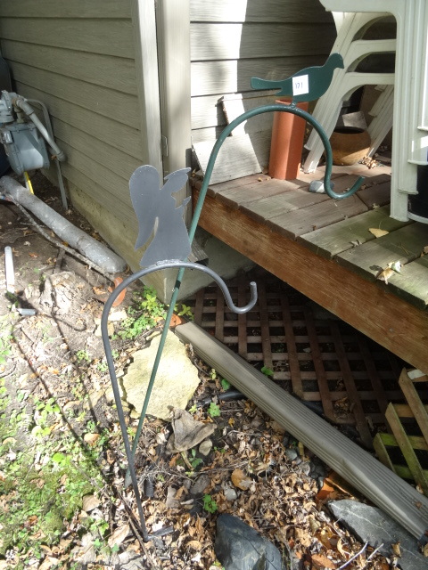 lot 171 image: 2 In Ground Metal Plant Hangers