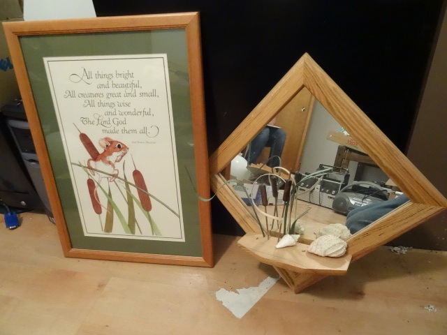 lot 203 image: Framed Print And Mirror
