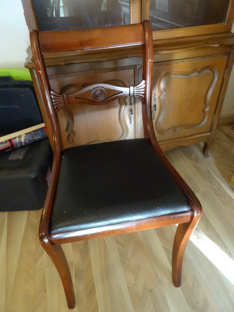 lot 226 image: Vintage Wood Chair Upholstered Seat