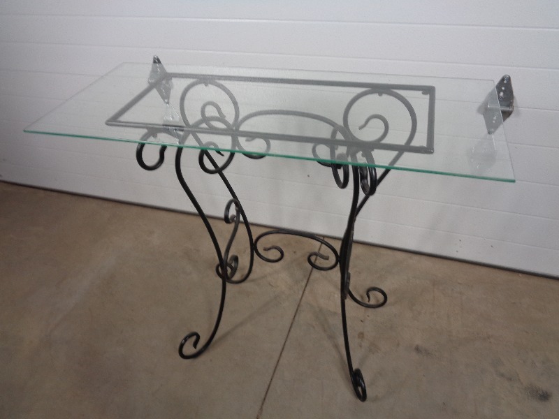 lot 80 image: Metal  Glass Table