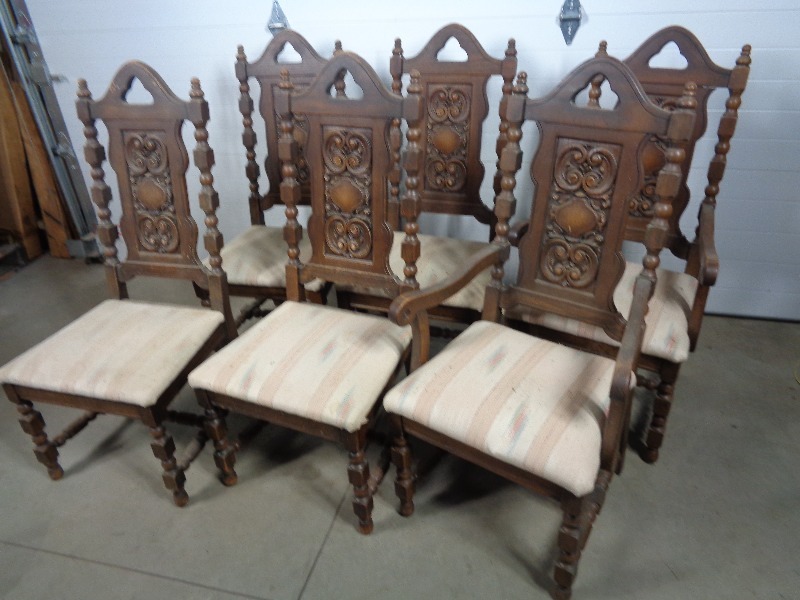 lot 122 image: 6 Old Dining Chairs