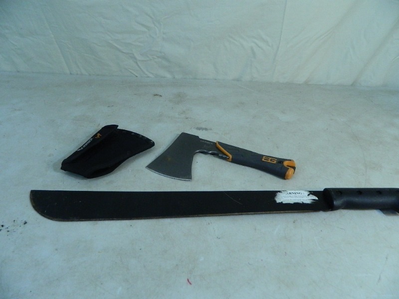 lot 11 image: Gerber Hatchet and Machette