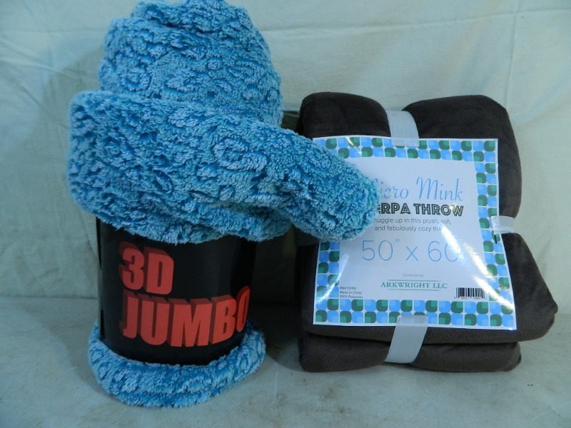 lot 62 image: 2 New Soft Throws