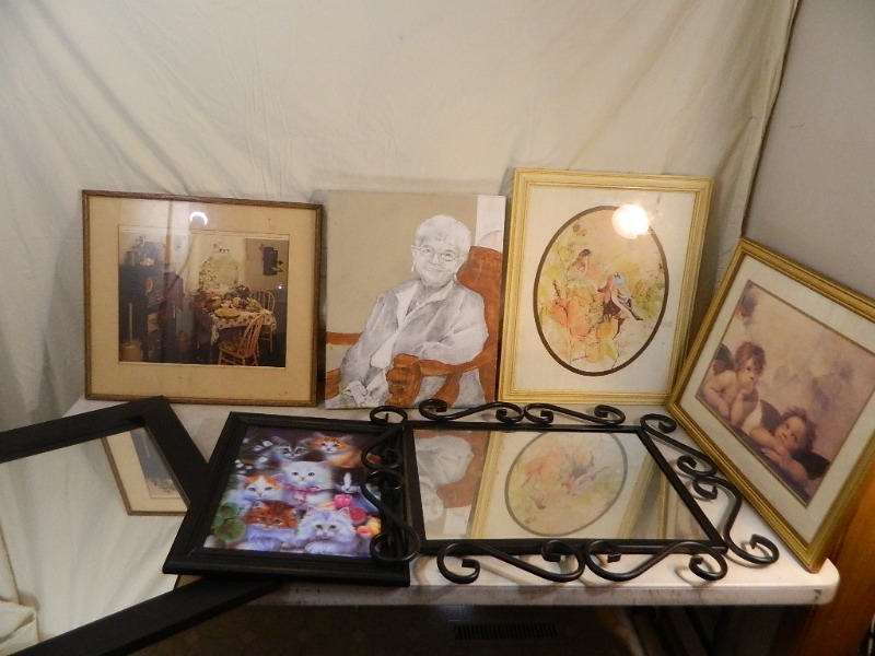 lot 146 image: Framed Pictures, Mirror, and More