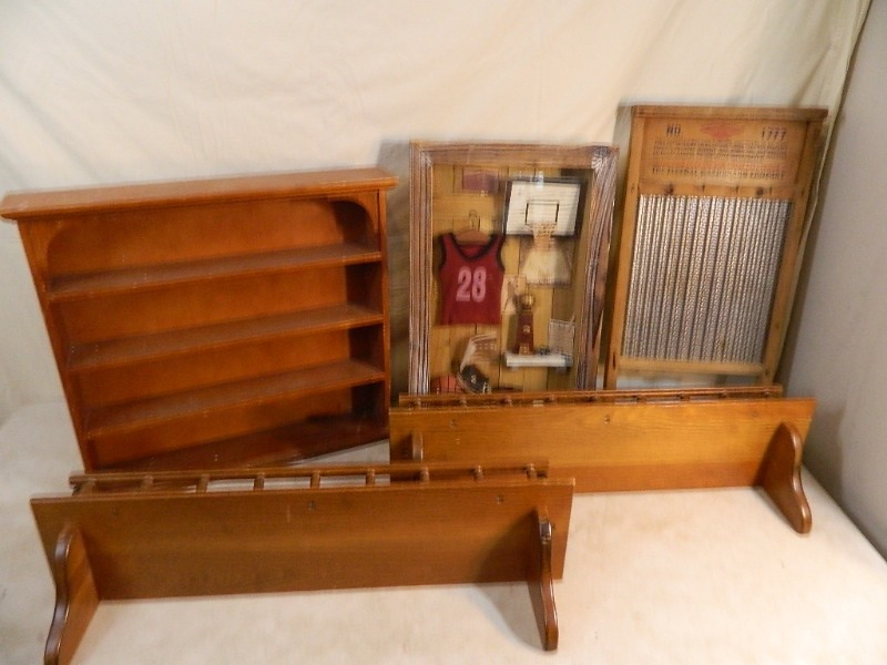 lot 148 image: Old Washboard, Basketball Shadowbox, and More
