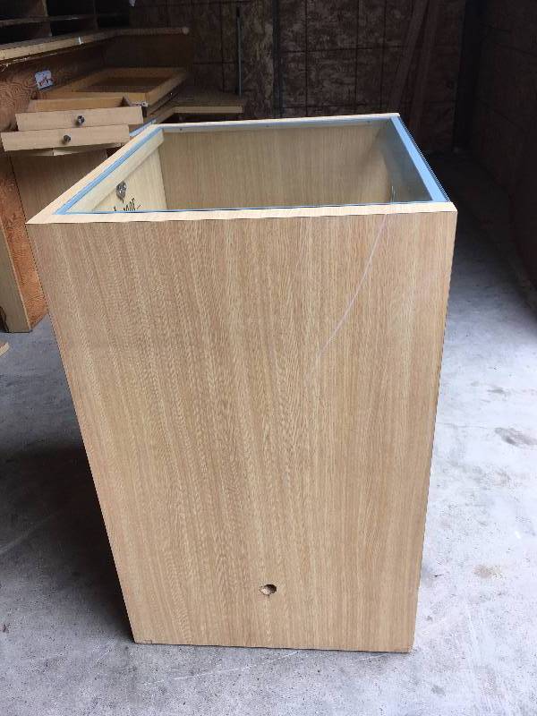 SOLID WOOD DISPLAY CASE WITH SINGLE DRAWER AND KEY