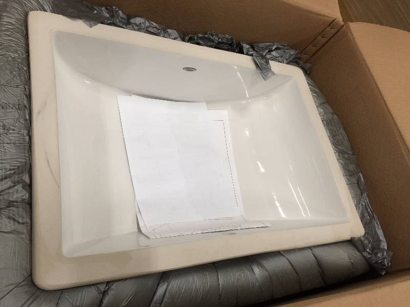 Studio Rectangular Undermount Bathroom Sink in White not used