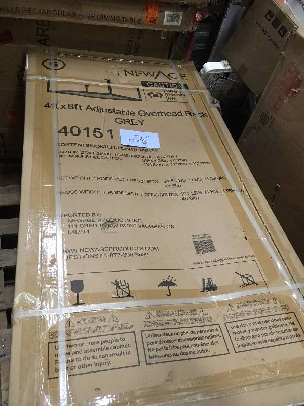 New Age 4 x 8  Adjustable Overhead rack new