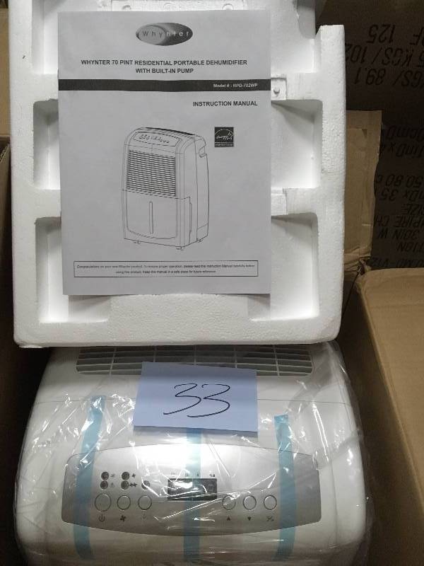 Whynter RPD702WP Portable Dehumidifier never used